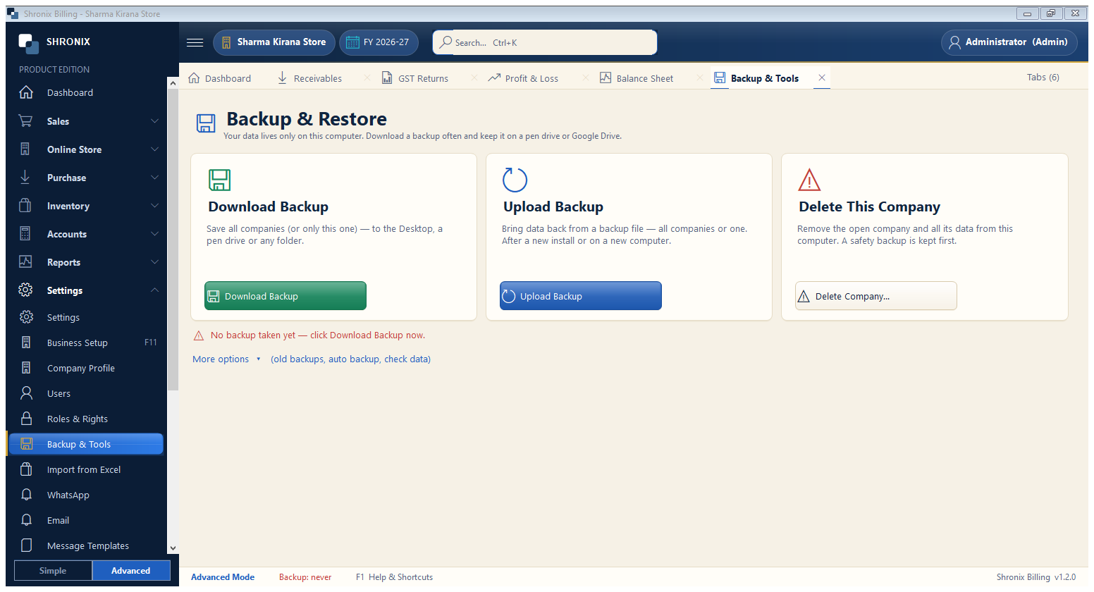 Backup — keep your data safe