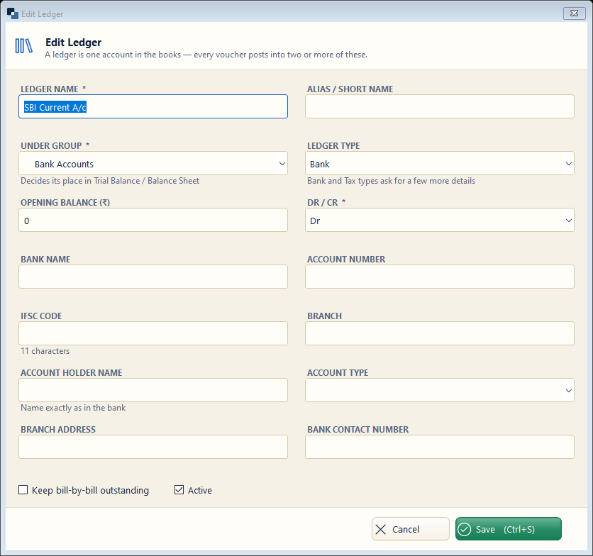 Create your bank account