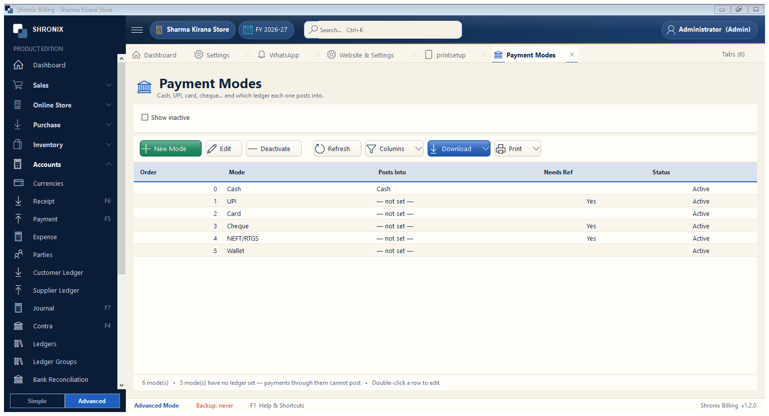 Payment modes and your bank account