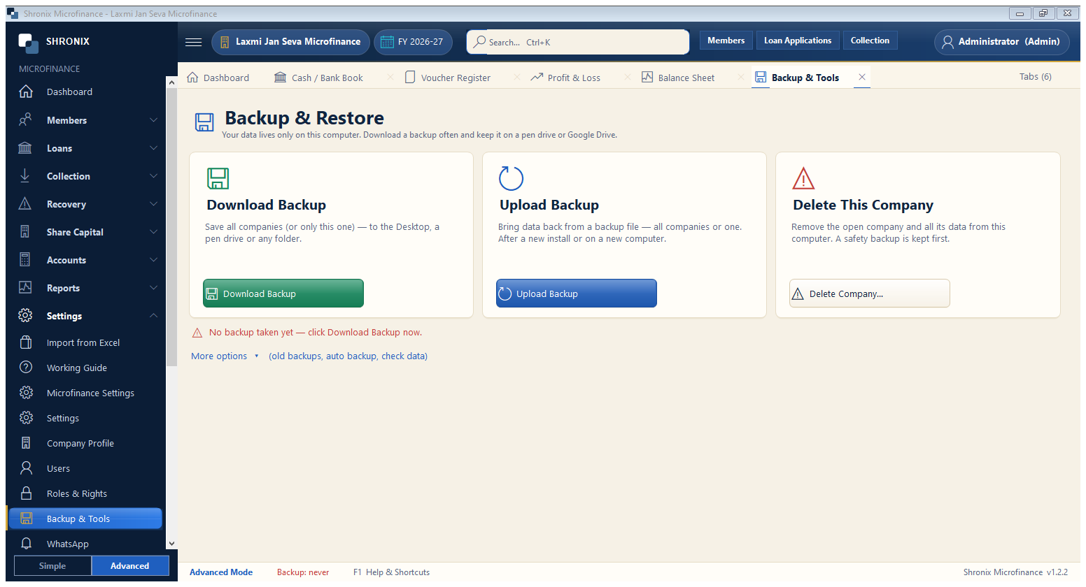 Backup — keep your data safe