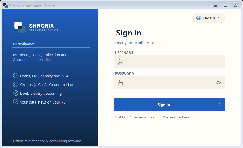 Sign in for the first time