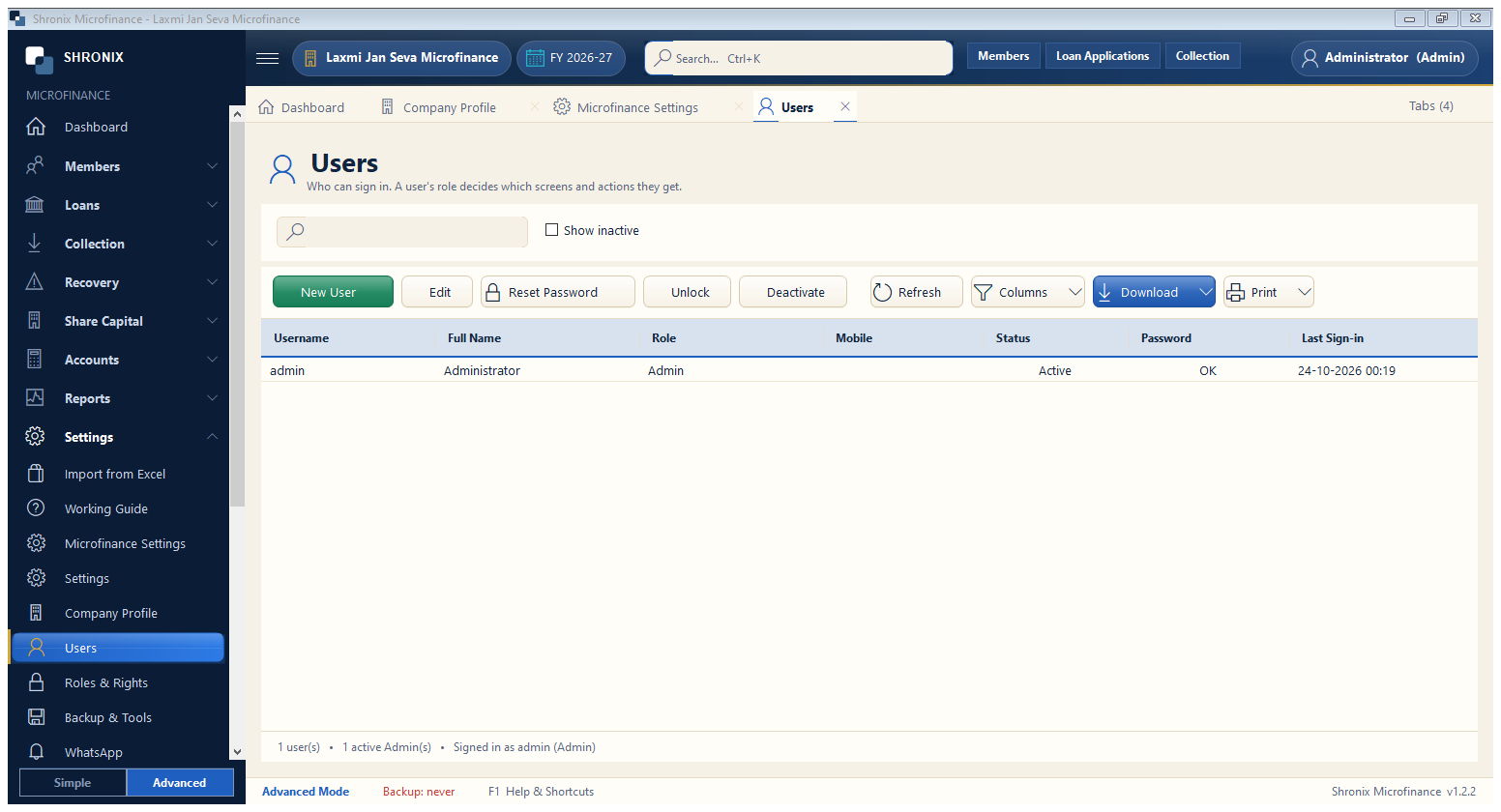 Users — staff and field agents