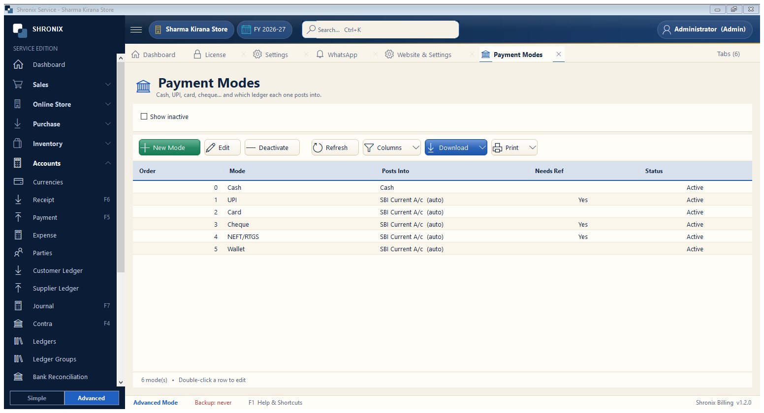 Payment modes and your bank account